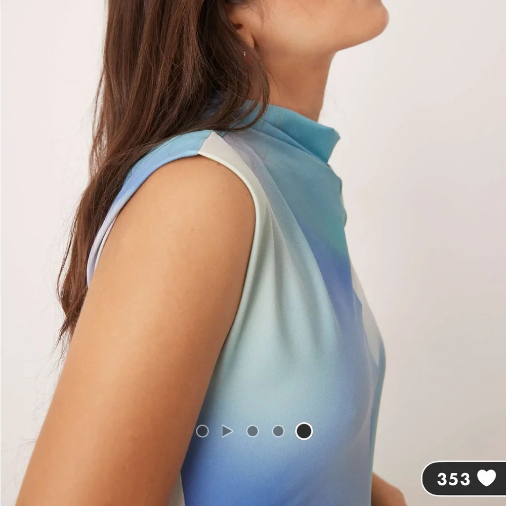 ASOS Blue and White Midi Dress - Picture 4 of 4